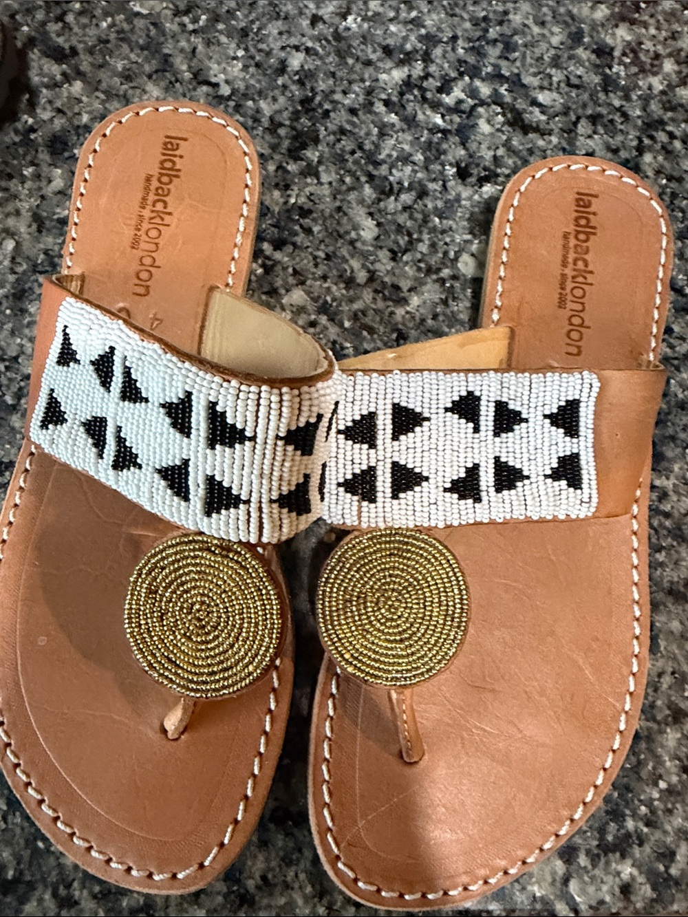 NEW - Laidback London Heron Beaded Sandals sz 9